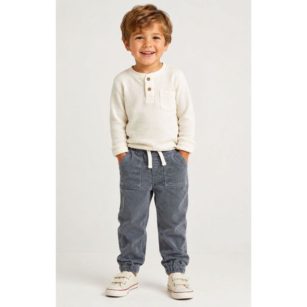 Hanna‎ Andersson Toddler Boys Corduroy Jogger Pants Gray Size 4 Pull On U3